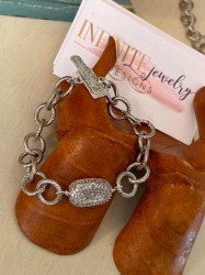 Chunky Silver with Pave Bead Bracelet26
